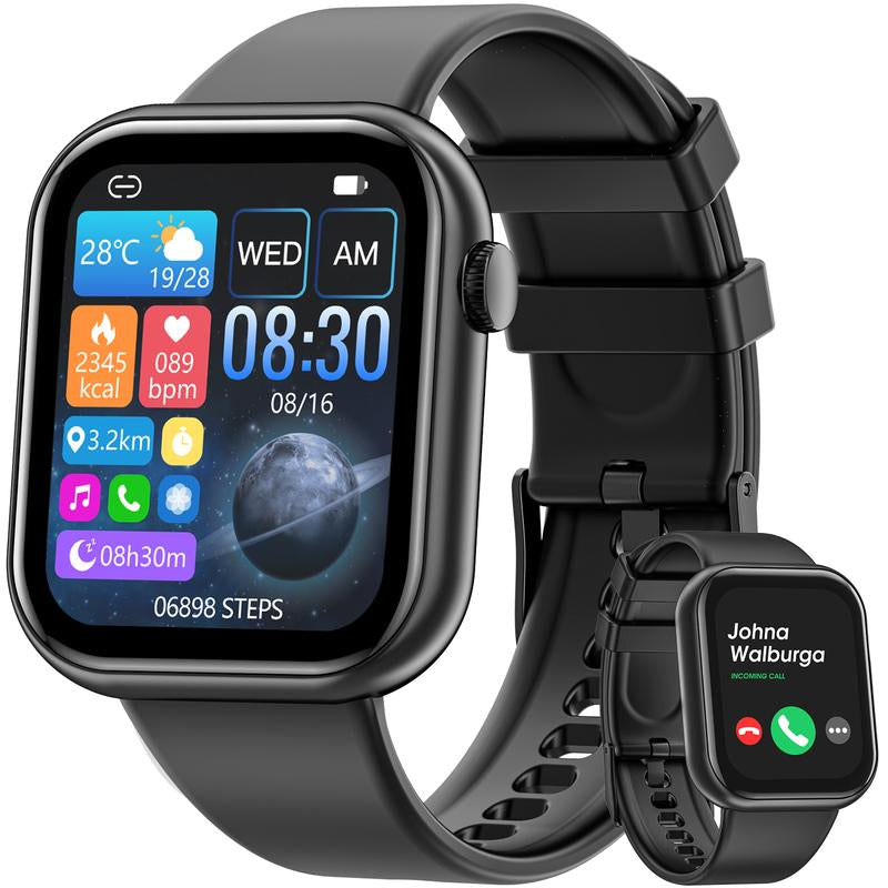 2025 New Multifunctional Men Women'S Smartwatch, 1.85-Inch Smart Watch with Answer/Make Calls/100+ Sports Modes/Message Reminder, IP67 Waterproof for Android Iphone, Gift