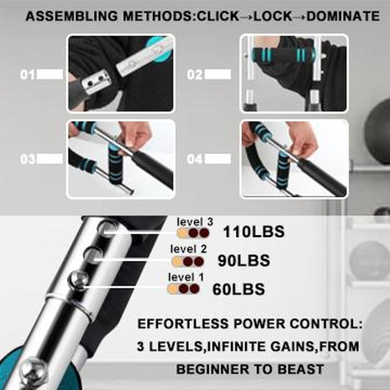 Arm Trainer | 2-In-1 Arm Strengthener with Adjustable Tension – Forearm/Chest Trainer, Portable Home Gym