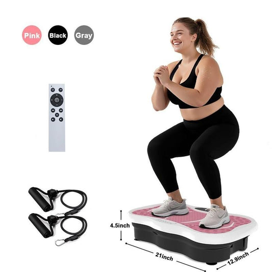 Horse High-Power Vibration Plate Exercise Machine Oscillating Plate 300 Lbs Weight Capacity Bluetooth Remote Control 3-In-1 Indoor Home Gym Fitness Equipment with 2 Resistance Bands & Walking Pad