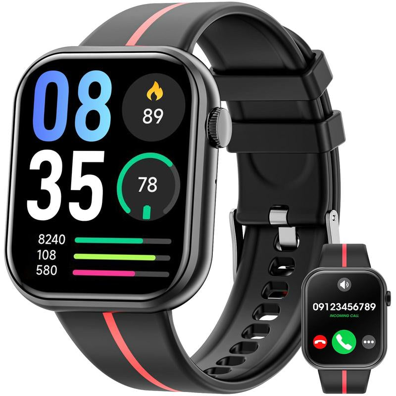 2025 New Multifunctional Men Women'S Smartwatch, 1.85-Inch Smart Watch with Answer/Make Calls/100+ Sports Modes/Message Reminder, IP67 Waterproof for Android Iphone, Gift