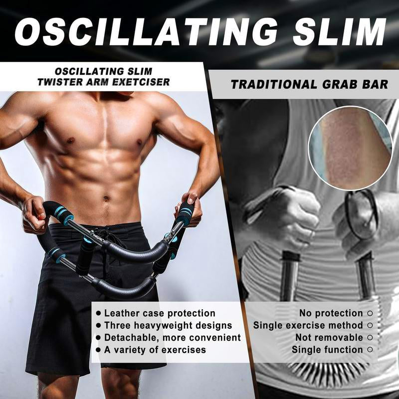 Arm Trainer,Adjustable Chest & Arm Workout Equipment, Power Twister Bar Hand Grip Strengthener for Men, Home Gym Portable