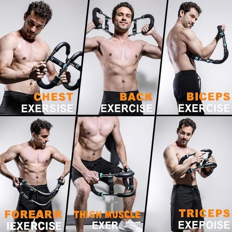 Arm Trainer,Adjustable Chest & Arm Workout Equipment, Power Twister Bar Hand Grip Strengthener for Men, Home Gym Portable