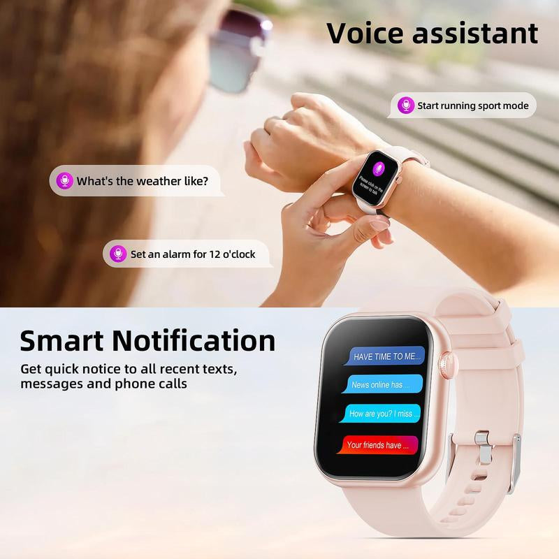 2025 New Multifunctional Men Women'S Smartwatch, 1.85-Inch Smart Watch with Answer/Make Calls/100+ Sports Modes/Message Reminder, IP67 Waterproof for Android Iphone, Gift